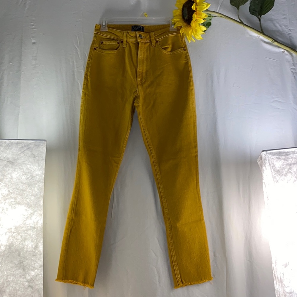 Abercrombie & Fitch Simone High Rise Slim Jean Mustard Size 26 2R 634873225  NWT